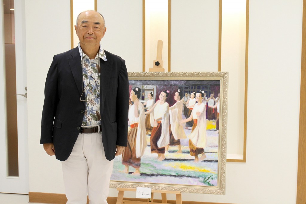 H.E. Ambassador of Japan Sadoshima with his arts 1